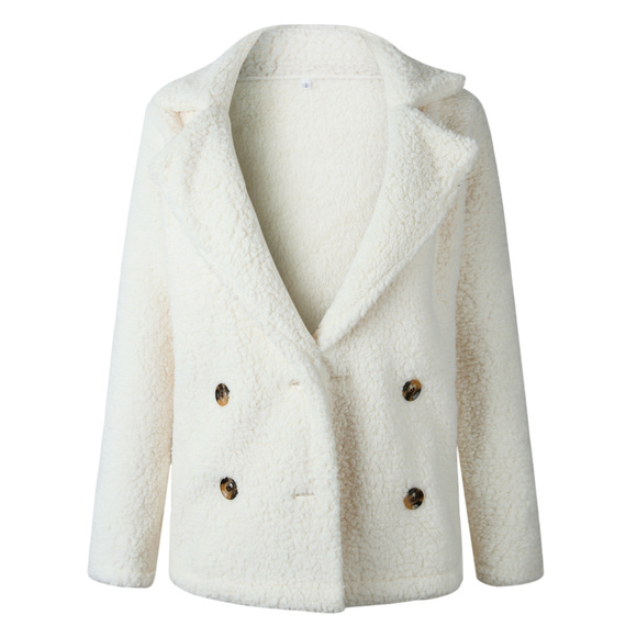 White Fleece Coat Jacket - Picture 2 of 5